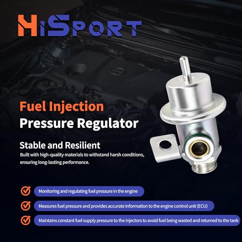 HiSport Fuel Injection Pressure Regulator - 3.0BAR, Replaces PR105 17089203 17103467 17107478 17107483 17107491 17112555 17112589 17122283 21007005 21015427 217364 217367 217370 217400 8171222830 - size: HSFPR105
