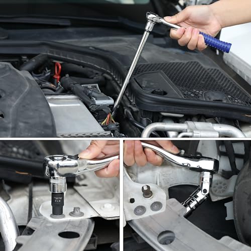 Bates- Socket Accessory Set, 10 pcs, Silver, 3/8" Extension Set, 1/4", 3/8" & 1/2" Drive Universal Joints & Socket Adapter Set, 3/8 Extension Set - color: Silver, size: 10 pcs