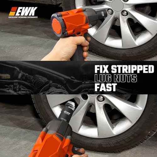 EWK 5 Pcs Lug Nut & Bolt Remover Extractor Set, 1/2 in Drive Twist Socket Lug Nut Removal Tool with Drift Punch Bar, 17mm 19mm 21mm 22mm CR-MO Bolt Extractor Sockets - style: Twist Socket Set