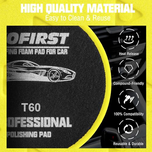 5.5IN Buffing Pads, Polishing Pad 3 Pcs 5.5 INCH Yellow Medium Cut Pad, High-Density Foam Buffing Pads for Car Boat Buffer Compounding, Polishing and Waxing - color: Yellow, size: 5.5 - Inch