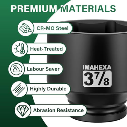 1" Drive Shallow Impact Socket,3-7/8 Inch SAE Jumbo Socket,CR-MO 6 Point for Easy Removal of Large Axle Nut（SAE) - size: 1 Inch Shallow 3-7/8", style: 1"Drive Shallow Impact Socket