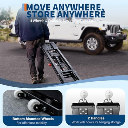 5000LBS Portable Car Lift for Trucks SUV Sedan, Heavy Duty Scissor Lift Jack with Safety Lock, Adjustable Height 10.24"-26.8", Hydraulic Vehicle Lifting System with Extension Plates - size: 5000 LBS-Black