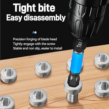 ANDELI Magnetic Hex Bit Set 10PCS 1/4" Shank 2.55" S2 Steel | Magnetic tips, includes SAE sizes with storage box, for impact drivers and drills, durable for fastening tasks - size: 2.55" 10pcs (SAE)