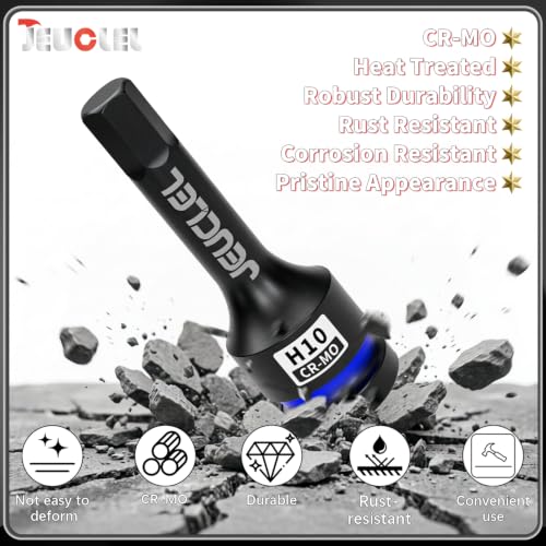 10mm Hex Impact Bit Socket, H10 1/2" Drive Allen Socket, Cr-Mo | 3-Inch, Lengthen Hex Screwdriver Adapter for Electric Ratchet Wrenches Fastening Screws, Socket Wrench, Head Drill - size: 1PC | H10 10MM