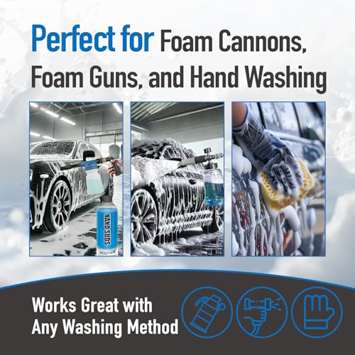 Nanoskin NANO SUDS Foaming Car Wash Shampoo 5 Gallons - Works with Foam Cannon, Foam Gun, Bucket Washes, Car Soap for Pressure Washer | Safe for Cars Trucks, Motorcycles, RVs & More | Fruity Scented, 640 Fl Oz (Pack of 1), Blue - size: 640 Fl Oz (Pack of