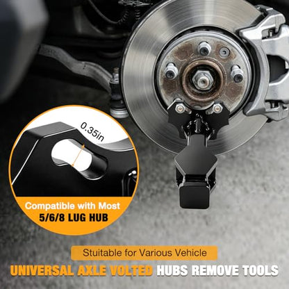 8629 Wheel Bearing Hub Removal Tool, Wheel Hub Removal Tool, Kit Universal Replace for ATD Tools, Compatible with All Axle Bolt Hubs(5, 6 and 8 Lug Hubs) (Long Hole Black)