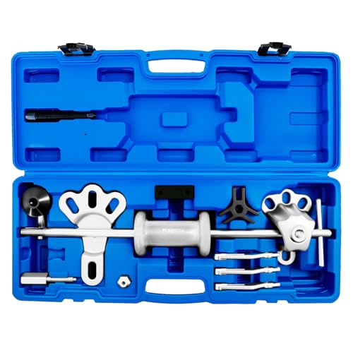 Slide Hammer Puller Set 19 PCS Front Wheel Hub Bearing Remover & Rear Wheel Axle Hub Dent Shaft Puller Tool Kit Slide Hammer