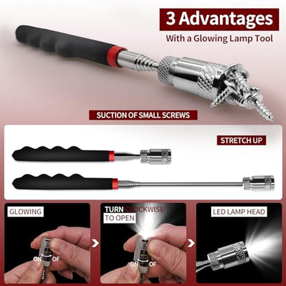 Pick and Hook Tool 12 Pcs Precision Automotive Hook and Pick Tool For Cars | 12 Pcs Pick and Hook Tool Precision Automotive Hook and Pick Tool Scraper Magnetic Telescoping Tool Set