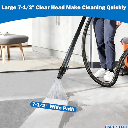 Happy Tree Universal Fits All Shop Vacs Large 7-1/2" Clear Extraction Head with 2-1/2" &1-7/8" & 1-1/4" Adapters for Auto Detailing, Shop Vac Extractor Attachment for 1-26 Gallon Wet Vacuum Cleaners - size: Large