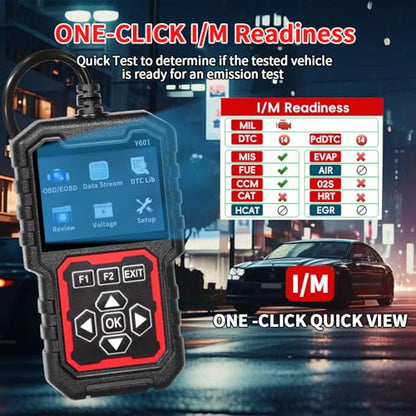 V601 Professional OBD2 Diagnostic Scanner - Quickly Engine Check Light Code Reader, Voltage Tester, I/M Readiness, Reset, and Code Eraser, Suitable for OBD II Protocol Car & Truck Since 1996