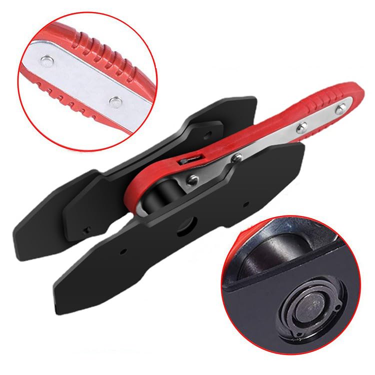 Brake Caliper Press, Caliper Piston Spreader, Brake Tools,Brake Caliper Piston, Brake Caliper Press Ratchet with 2 Extra pcs Steel Plates, Red
