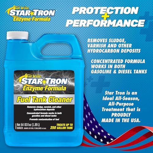 Star Tron Fuel Tank Cleaner – Removes Sludge, Varnish & Other Deposits – Helps Restore Performance of Old, Stale Fuel – Concentrated Formula for Gasoline and Diesel Tanks - style: 64 Ounce