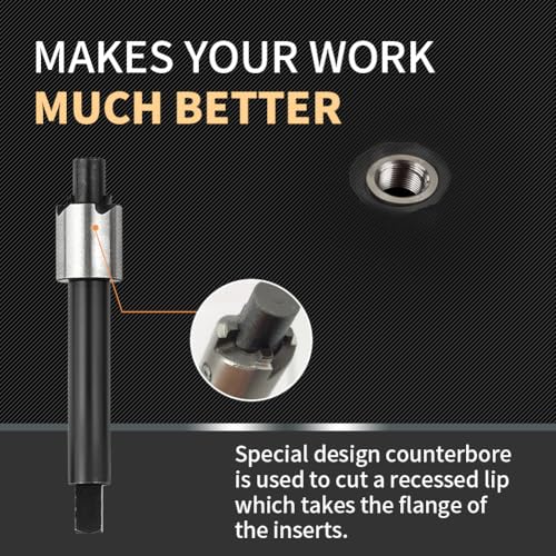 M5X0.8X7.6MM Thread Repair Kit with Insert HSS Drill, Tap, Counterbore, Installation Driver, Metric, 10PCS Stainless Steel Insert M5X0.8X7.6MM