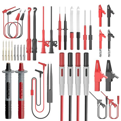 Goupchn 33PCS Multimeter Test Leads Kit for Digital Electrical Testing | Replaceable Precision Probes Set, Wire-Piercing Probes, Alligator Clips, Test Hook Clips, Test Tweezer - style: 33PCS