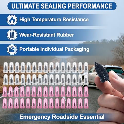 HMPLL 61 PCS Tire Repair Screws Kit, Premium Screw in Tire Plugs with Screwdriver, Quick Self-Service Flat Tire Screw Plugs for Car, Motorcycle, Truck, Tractor Tire