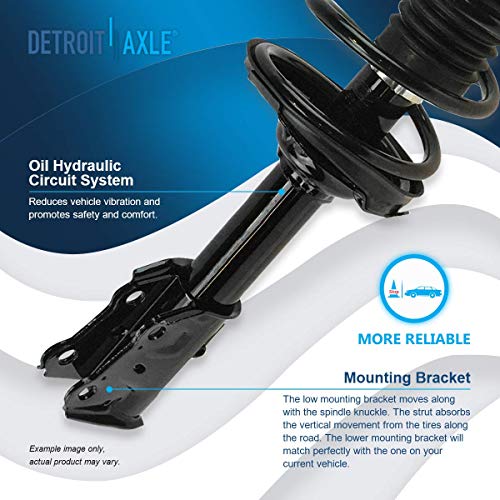 Detroit Axle - 4pc Front End Suspension Kit for Toyota Echo 2000-2005, 2 | Ready Suspension Struts w/Coil Spring Assembly 2 Lower Control Arms w/Ball Joints 2001 2002 2003 2004 Replacement - size: 4CQ1201139/Big Kit
