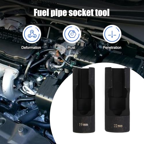RULLINE 2Pcs Flare Nut Socket 19/22mm 1/2" Drive - size: 19mm+22mm