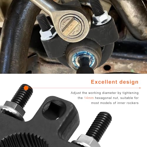 Inner Tie Rod Removal Tool, 3/8 Inch Inner Tie Rod U-Wrench Low Profile Tool with Non-Slip Teeth, Tie Rod End Remover for Car Chassis Rocker Removal and Installation