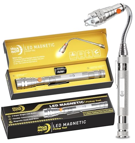 Dad Gifts, Magnetic Pickup Tool, Telescoping Magnet Flashlight, Gifts for Men, Birthday Gifts for Men, Dad, Father, Women, Him, Teen Boys, Mechanic, Boyfriend, Gift Ideas, Silver - style: Sliver Magnetic Tool