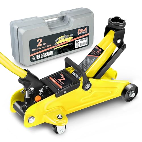 PM PERFORMOTOR Low Profile Hydraulic Trolley Service/Floor Jack, 2 Ton (4000 lbs) Capacity, Lifting Range 5.1"-13", Yellow,PM-TOL-FJ20-YL - color: Yellow, size: 2 Ton