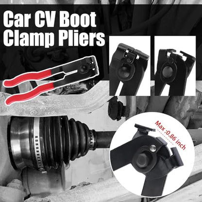 Car CV Boot Clamp Tool Kit,High Strength CV Boot Clamp Pliers with Adjustable Large & Small CVS Boots Clamps,CVS Joint Boots Clamps Pliers Automotive Tools with Non-Slip Handle