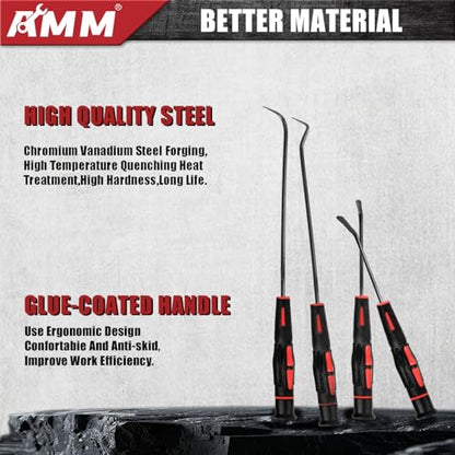 AMM 10PCS Pick and Hook Set, Precision Automotive Hook Set, Car Auto Oil Seal/O-Ring Seal Gasket Mini Precision Hooks Puller Remover