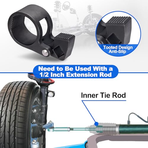 Toolwiz Inner Tie Rod Hex Wrench 1/2'' Drive Repair Removal Tools 27-42mm | Car Truck Vehicle Motorcycle Rod End Removal and Installation, Compatible with Mercedes Benz BMW Toyota Honda Ford Universal