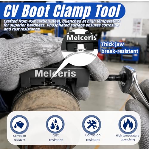 CV Boot Clamp Tool Kit for CV Axle Dust Boot Installation | Toyota CV Boot Pliers with 20PCS 304 Stainless Steel CV Boot Clamp ,OEM 09521-24010