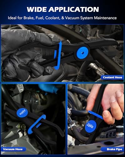 Orion Motor Tech Hose Pinch Off Pliers, 3 Piece Long Reach Hose Clamp Pliers Set for Flexible Hoses Brake Coolant Radiator Vacuum Fuel Lines Maintenance - style: Straight