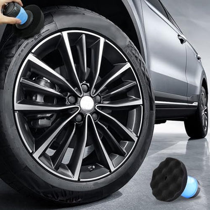 Tire Shine Applicator with 3 Heavier-duty Detachable Foam 2 liquid container 1 set of gloves for Car Cleaning and Fine Polishing Reusable Tire Dressing Applicator for Car Truck SUV Motorcycle - style: 6-piece set