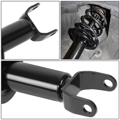 Auto Dynasty Pair of Front Coil Spring Shock Strut Mount Assembly and Rear Struts Shock Absorber Compatible with Dodge Ram 1500 Pickup 4WD 2006-2008, Matte Black Powdercoat