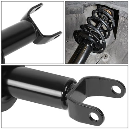 Auto Dynasty Pair of Front Coil Spring Shock Strut Mount Assembly and Rear Struts Shock Absorber Compatible with Dodge Ram 1500 Pickup 4WD 2006-2008, Matte Black Powdercoat