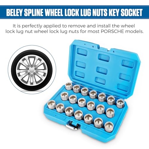 BELEY 20PCS Wheel Lock Nut Key Kit for Porsche & VW Touareg - Anti-Theft Lug Nut Remover Tool Set with Screw Remover - style: 20pcs for Porsche