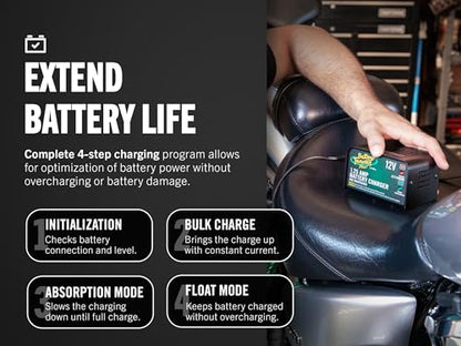 Battery Tender Plus 12V 1.25 AMP Car & Motorcycle Battery Charger and Maintainer, Float Charge for Automotive, and ATVs - Smarter Than a Trickle Charger
