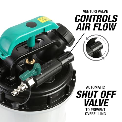 OEMTOOLS Pneumatic/Manual Fluid Extractor, 9.5L Oil Extractor Pump, 5' Hose - size: 9.5 Liter