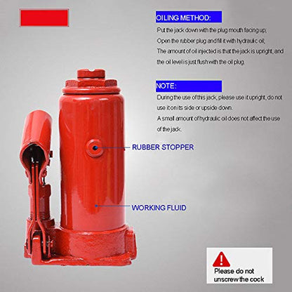 5/20tonne Hydraulic Bottle Jack Lifting Ram, Car Van Boat Truck Caravan, Hydraulic Jack, with Pressure Gauge,5T