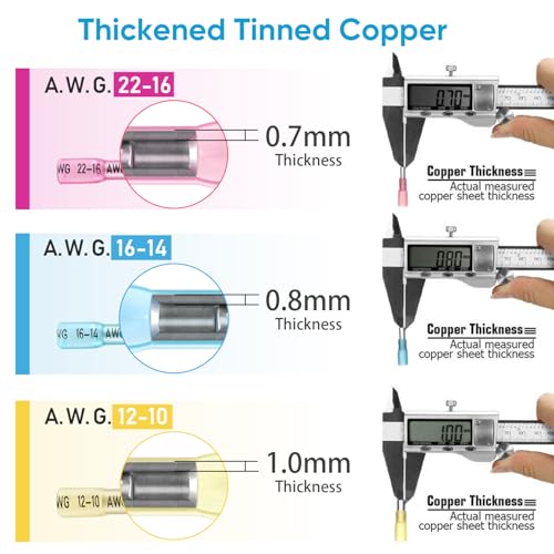 TICONN 460Pcs Heat Shrink Wire Connectors, Waterproof Automotive Marine Electrical Terminals Kit, Crimp Connector Assortment, Ring Fork Spade Butt Splices - style: 460PCS Combo
