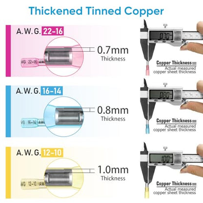 TICONN 460Pcs Heat Shrink Wire Connectors, Waterproof Automotive Marine Electrical Terminals Kit, Crimp Connector Assortment, Ring Fork Spade Butt Splices - style: 460PCS Combo