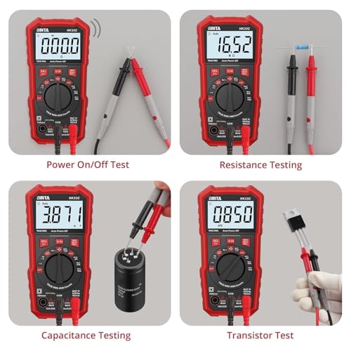 BINTA Digital Multimeter 4000 Counts TRMS NCV Auto-Ranging Voltmeter Multimeter Tester | AC/DC Current Voltage Meter | Measures Voltage, Resistance, Capacitance, Duty Ratio, Continuity for Automotive - style: 4000 Counts