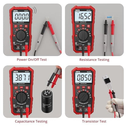 BINTA Digital Multimeter 4000 Counts TRMS NCV Auto-Ranging Voltmeter Multimeter Tester | AC/DC Current Voltage Meter | Measures Voltage, Resistance, Capacitance, Duty Ratio, Continuity for Automotive - style: 4000 Counts
