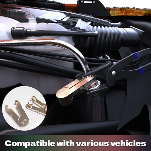 KJE 26PCS Master Quick Fuel Line Disconnect Tool Set, GM Fuel Line Disconnect Tool Kit with Fuel & A/C Disconnect Pliers, Transmission Line Removal Tool for Ford and More use, BLACK - size: 26PCS