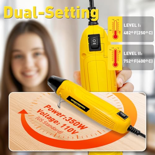 haisstronica 120PCS Solder Seal Wire Connectors Kit+Mini Heat Gun 350W