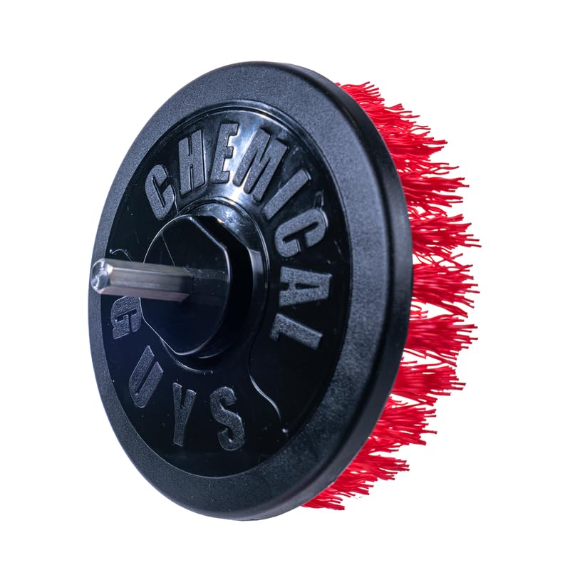 Chemical Guys, Heavy Duty Spinner Multi-Surface Drill Brush, Red, Scrubber | Powered drill brush scrubs heavy dirt and grime from grout, tubs, tires and mats, fits any standard drill - style: Heavy Duty