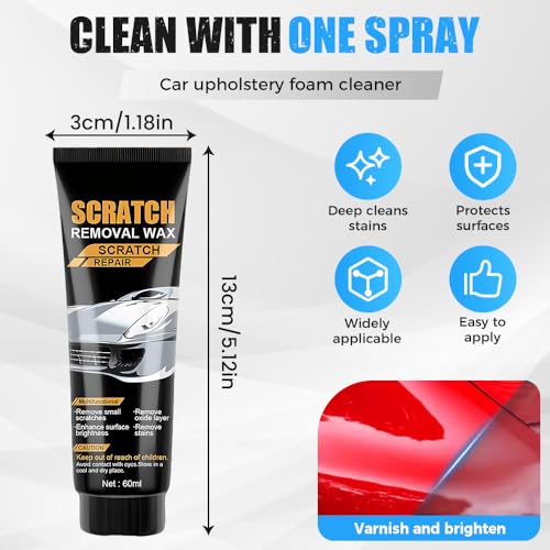 2026 Upgrade Car Scratch Removal Wax, Scratch Remover for Vehicles, Car Scratch Repair Paste with Sponge, Car Polishing Wax Scratchs Remover Cars Paint Scratchs Repair Kit for Deep Scratches (1 Pack)