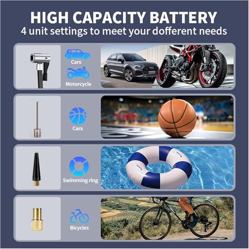 RSH Car Jump Starter with Air Compressor 4000A Peak Battery Jump Starter 14.8V ,150PSI Inflator Auto Booster 15000mAh Jump Box (up to 10L Gas,8L Diesel Engine)with LED Light,Quick Charger USB & Type C