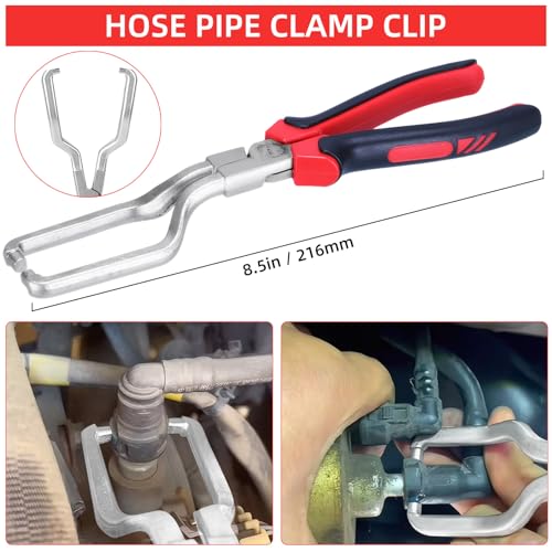 6 Pcs Fuel Line Pliers Set, Automotive Hose Removal Pliers for Auto Repair | Hose Clamp Plier Kit with Storage Bag, Includes Push Pin Pliers, Panel Removal & Electrical Disconnect Tools - color: 6 Option