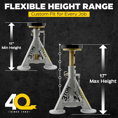 ESCO 3 Ton Performance Shorty Low Profile Jack Stands, 1 Pair - style: Low Profile