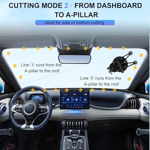 Auto Windshield Glass Removal Tool Kit with 200mm Heavy-Duty Suction Cup, Self-Locking System, Reinforced Cutting Wire, Windshield Cut-Out Tool & Accessories for Fast, Safe Glass Removal