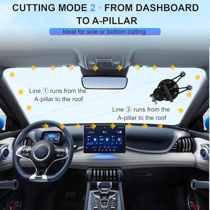 Auto Windshield Glass Removal Tool Kit with 200mm Heavy-Duty Suction Cup, Self-Locking System, Reinforced Cutting Wire, Windshield Cut-Out Tool & Accessories for Fast, Safe Glass Removal