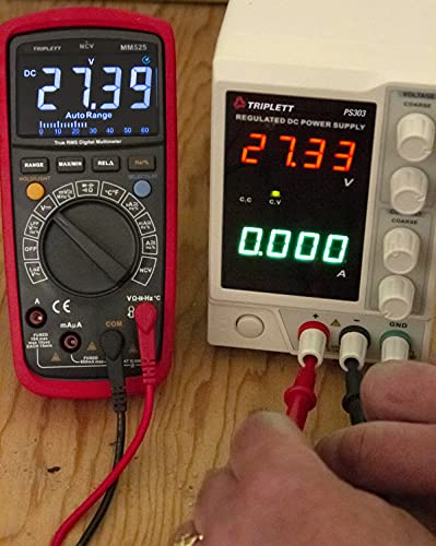 Triplett MM525 High Performance Digital Multimeter | True RMS, 6000 Count, LPF and LoZ and EBTN Display, AC/DC Voltage, AC/DC Current, Resistance, Temperature, Continuity